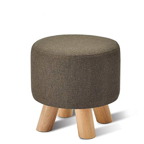 ASADVE Taburete Pequeño Taburete Bajo Taburete Reposapies Taburete De Asiento De Reposapiés Nórdico con Funda Extraíble 4 Patas Taburete De Madera Maciza Tapizado Moderno con Puf Otomano-C