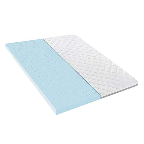 BedStory - Sobrecolchón de gel con núcleo de espuma fría y funda extraíble, 7,5 cm de altura, transpirable y cómodo, para cama con somier, cama y sofá cama