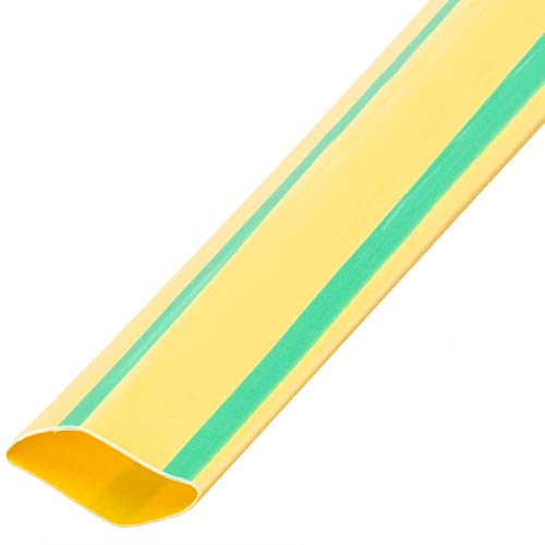 BeMatik - Tubo termoretr ctil 3:1 LSHF Amarillo-Verde de 12,7mm Bobina 3 Metros