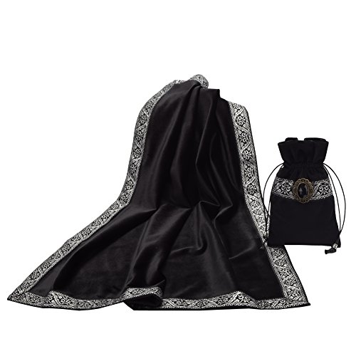 BLESSUME Altar Tarot Gamuza de Mesa con Una (negro)