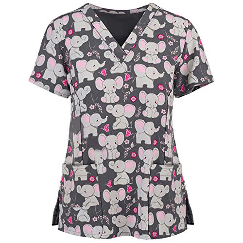 Blusas médicas Estampadas navideñas Uniforme de SPA Salón de Belleza Ropa de Trabajo Laboratorio Tienda de Mascotas Pantalones Trabajadores de la Salud Ropa de Trabajo