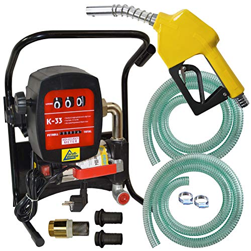 BOMBA DE ASPIRACIÓN - BOMBA DE GASOIL - BOMBA TRANSFERENCIA DIESEL - BOMBA Power-600-4 - BOMBA DE COMBUSTIBLE 230V - Bomba trasvase gasoil, MANGUERA de succión y presión, PISTOLA Automática