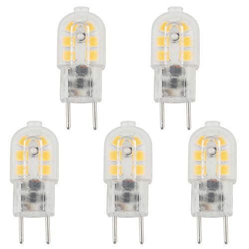 Bonlux 5-Packs 3W 12V G6 35 Luz Led Blanco Fresco 6000K Bi-Pin Jc Tipo 20W Halógena Equivalente T3/T4/T5 Bombilla Led G6 35/Base Gy6 35 de Iluminación Debajo de los Armarios Accent Puck Luz de Lám