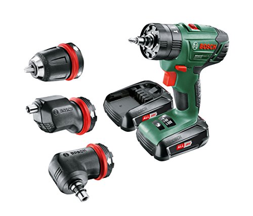 Bosch Advanced Impact 18 Quick Snap - Taladro percutor y atornillador de 18 V (incluye 2 baterías PBA de 18V y 1.5 Ah, adaptador angular, adaptador excéntrico y cargador AL 1815 CV)