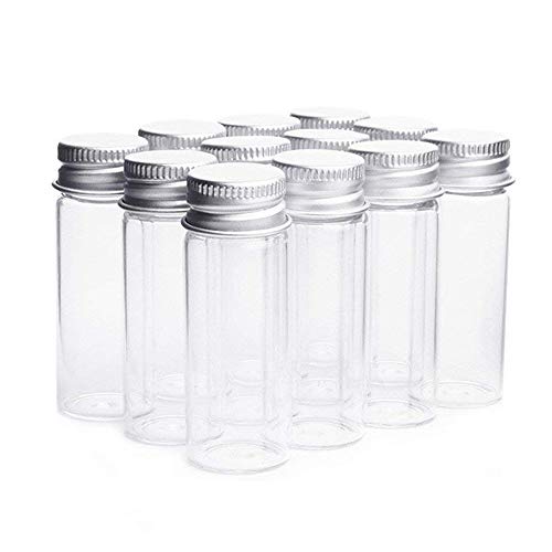 Botellas de cristal transparente con aluminio,frascos para caramelos, bisutería, adornos, para bodas, de Danmu Art., vidrio, marrón, 14ml