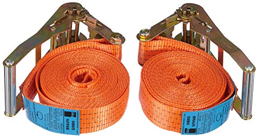 Braun 2000-1-600/VE2 - Pulpo con Hebilla para baca (2 Unidades, 4000 Dan, 6 m, 50 mm de Ancho), Color Naranja