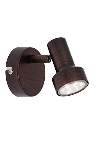 Briloner Leuchten – Lámpara de pared LED con giratorios & giratoria, Foco, Lámpara de pared, Foco en aspecto antiguo, Capacidad: GU10, 1 x 3 W, color: cobre, 8 x 10.6 cm