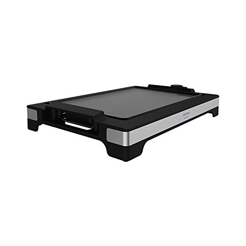 Cecotec Plancha de asar eléctrica Tasty&Grill Inox. Potencia 2000 W, Acabados en acero inoxidable, Termostato regulable, Superficie plancha, Revestimiento aluminio fundido, Apta lavavajillas