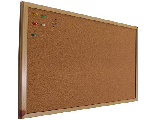 Chely Intermarket Tablero de corcho pared 60x40 cm con marco de madera (suro pared). Pizarra ideal como panel o tablon calendario,mapa,fotos y anuncios.(552-60x40-0,40)