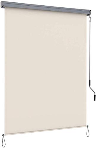 COSTWAY Toldo Vertical Multifuncional Estor Enrollable Protección de Privacidad Resistente a Sol para Hogar Oficina Terraza Patio (Beige, 1,6x2,5m)