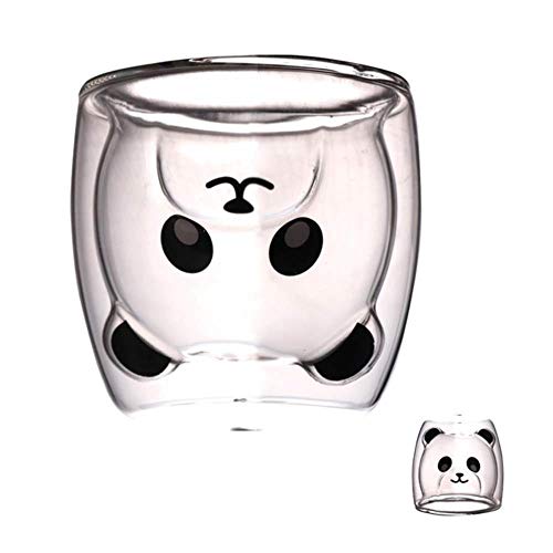 Creativo Lindo Oso Taza de café de Doble Capa DoubleGlass Dibujos Animados bebé Patito Animal Leche Vaso señora Linda Taza de Regalo, Panda