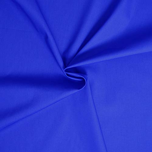 designers-factory - Tejido de popelín de algodón 100% - disponible en 11 colores (Azul real, 1m x 1m46)