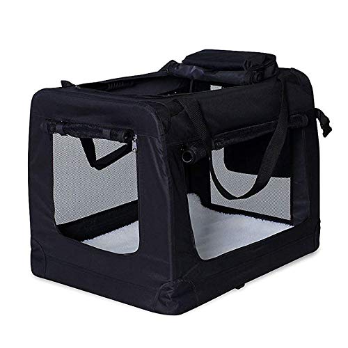 dibea Bolsa de Transporte para perros gatos box caja plegable (XL) 82x58x58 cm Negro