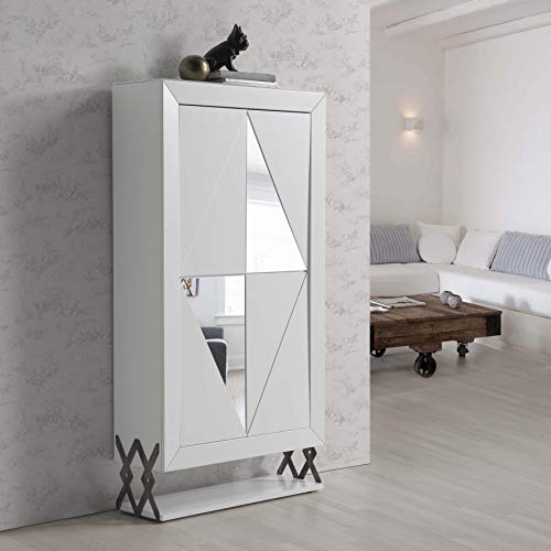 DISARTE - Mueble Auxiliar - Zapateros Modernos - Neko Blanco/Espejo (73,5x27x141)