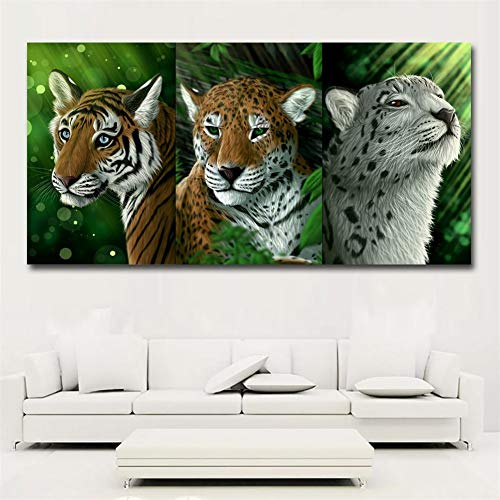 DIY Kit de Pintura Diamante 5D Taladro Completo Grandes felinos Tigres Leopardos de las nieves 80x160cm Large Diamond Painting Full Drill Bordado Punto de Cruz Adultos Arte Home Salón Decor de Pared