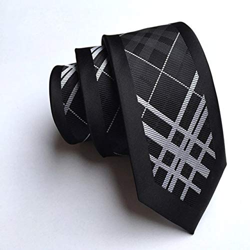 DJLHNCorbata de Hombre Nuevo de 6 cm Estrecho Lazo de Seda Delgado Moda Casual Estilo británico Corbata de Boda Corbata Regalo para Hombres - DW-18