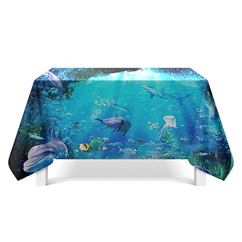 DREAMING-Ocean World Art Manteles Manteles Para El Hogar Mantel Tv Gabinete Mesa De Té Paño Mesa Redonda Mantel Individual 90cm * 140cm