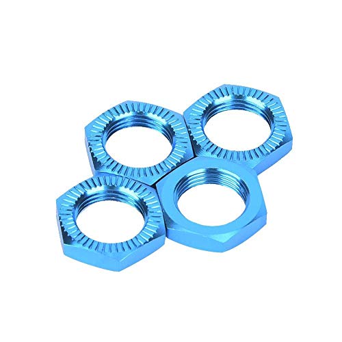 Drfeify Tuercas de Rueda, Aleación de Aluminio M12 Tuercas de Rueda Llave de 17 mm Pieza de Actualización Compatible con 1/8 RC Car(Azul)