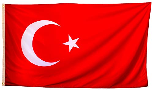 esvendio Bandera de Turquía Grande de Tela Fuerte, Bandera Turca para Exterior 150x90 cm