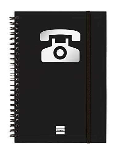 Finocam 8510660 - Agenda telefónica espiral a5, color negro, 1 unidad