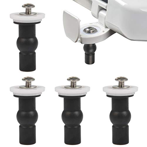 FOCCTS 4 piezas de tornillo para tornillos de agua Fijaciones para WC Asiento Universal Tornillo de expansión de caucho Tuercas superiores Agujero ciego Bisagras Accesorios