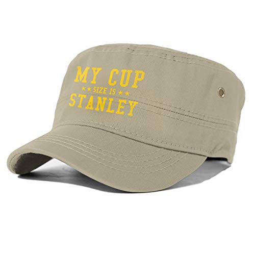 gjhj My Cup Size Is Stanley - Gorra de algodón con Parte Superior Plana, Unisex, Ajustable, Natural, Talla única