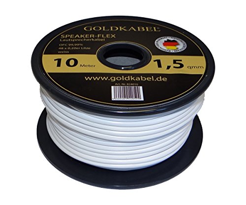 Goldkabel Speaker-Flex - Minibobina (1,5 mm², 10 m), color blanco