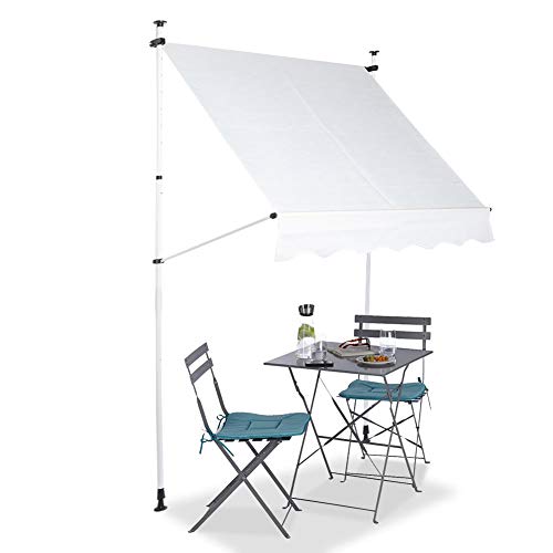 GOTOTOP Toldo retráctil para Ventanas, 300 x 120cm, Altura Ajustable 2-3 M, Toldos Impermeables Exterior para Balcón y Terraza(Beige)