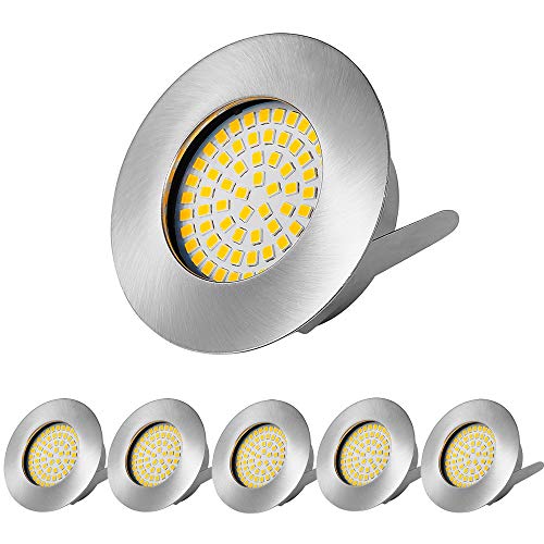 Gr4tec 6 x 5W Foco Empotrable Blanco Calido 2800K, 400LM 68 x 2835 SMD Ojos de Buey Led, Downlight Led Techo ángulo de Haz de 120 ° IP20 230V Focos Led Interior Techo Para Sala De estar