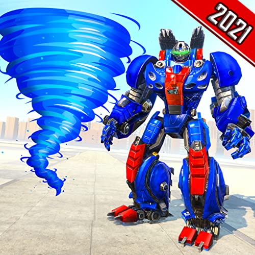 Grand Hurricane Tornado Transform Superhero Robot Simulator: City Rescue Games 2021