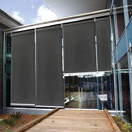 Hengda - Toldo vertical para balcón, terraza, jardín, 180 x 240 cm, color gris