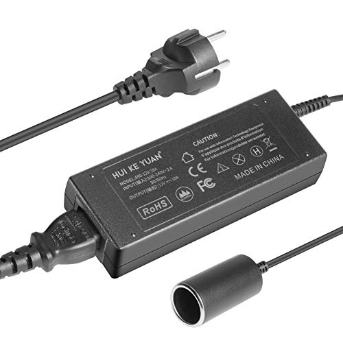 HKY 120W Fuente de Alimentación Transformador CA a CC 200V 220V 230V 240V a 12V/10A Adaptador de Corriente para Encendedor de Cigarrillo de Coche Automóvil, Convertidor de Corriente CA a CC