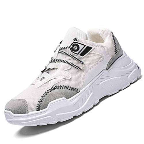 Hombres Mujeres Zapatos para Caminar Livianos Malla Zapatillas De Cuña Poco Profundas Cordones Plataforma Transpirable Fitness Casual Entrenadores De Atletismo