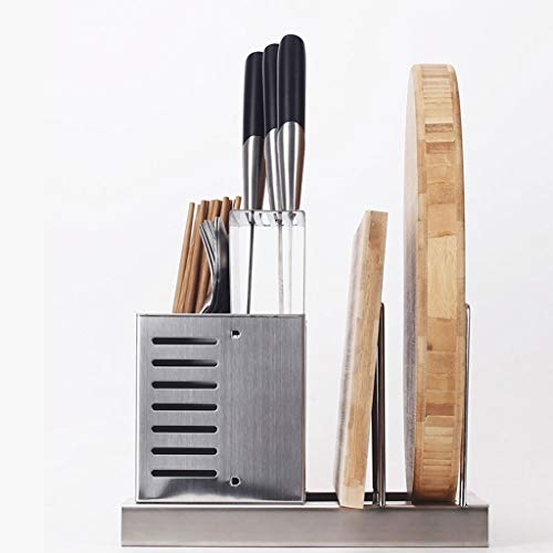 Hong Yi Fei-shop Soportes y organizadores para Utensilios Cuchillo de Acero Inoxidable Titular Palillos Tabla de Cortar Rack Rack de Cocina multifunción de Almacenamiento en Rack Cocina Entrepaños