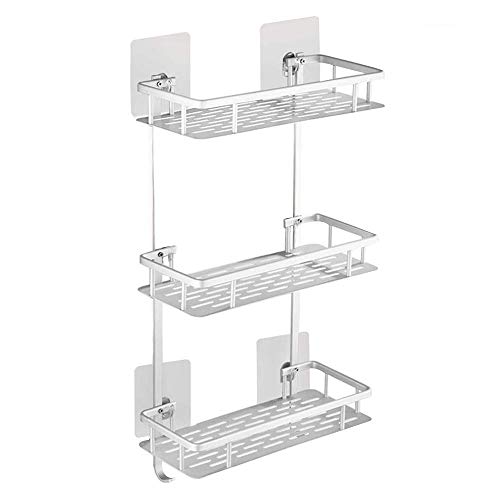 HUIHUAN Estante para baño de 3 niveles Rack de almacenamiento para almacenamiento de servicios públicos, Cocina multifuncional Soporte para sala de estar Montado en la pared