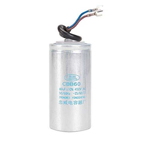 ICQUANZX 60UF CBB65 Condensador de Carcasa de Aluminio Acondicionador de Aire Condensador Funcionamiento del Motor Condensador Soporta 450V CA para una reparación eléctrica rápida