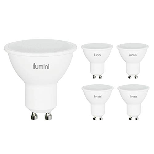 ilumini Lámpara Dicroica LED, Casquillo GU10,6W equivalente a 50w, 6500K Luz Fría, 540 Lúmenes [Clase de eficiencia energética A+] PACK DE 5