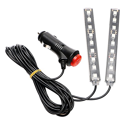 iTimo Tira de luces LED para coche, 2 x 9 LED encendedor de cigarrillos, adaptador LED para decoración de coche