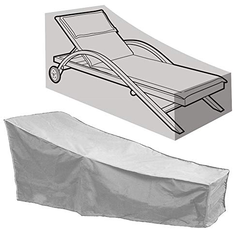 Jardín Balcón Tumbona Cubierta Impermeable Anti UV A Prueba De Polvo Patio Tumbona Tumbona Cubierta De La Silla Protector De Muebles para Exteriores con Una Bolsa De Almacenamiento(Gris)