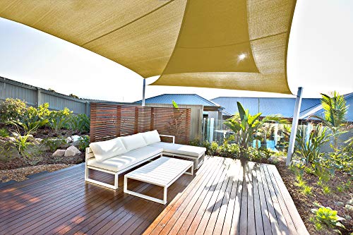 JOYARDS Toldo Vela de Sombra Rectangular 2x3 Metros Transpirable Color Arena | Se instala fácil en Fachada Exterior, Terraza, Jardín, Pérgola, Patio o Balcón | Toldo Completo: Manual y Cuerdas 1,5m x4