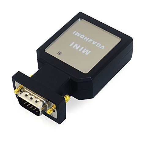 KanaaN - Adaptador/ transformador VGA y audio a HDMI, color negro