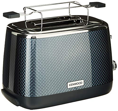 Kenwood Mesmerine TCM811BK - Tostador de diseño (2 ranuras, rejilla de calentamiento, 6 niveles de dorado, funciones descongelamiento y bagel) Negro Stardust