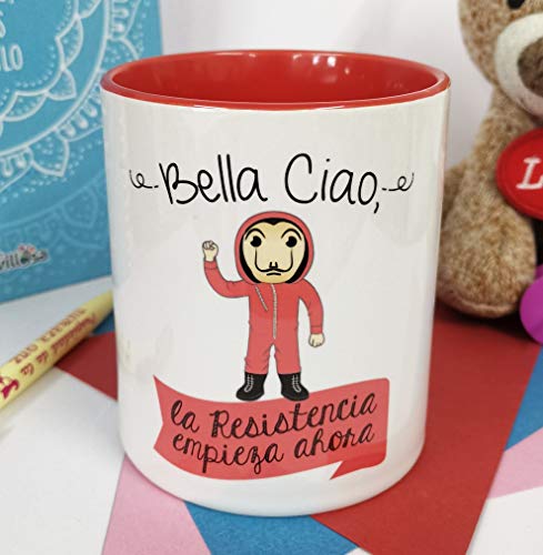 La mente es Maravillosa - Taza con Frase y Dibujo. Regalo Original y Gracioso (Bella Ciao, la Resistencia Empieza Ahora) Taza Serie Casa de pape