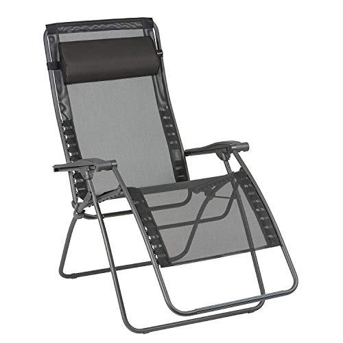 Lafuma Amplia Tumbona relax, Plegable y ajustable, RSXA Clip XL, Batyline, Negro, LFM2040-8551