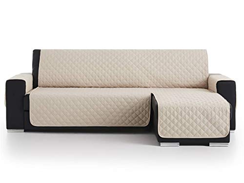 LANOVENANUBE - Funda Chaise longue ACOLCHADO - Práctica - Izquierda 240 cm - Color Beig C02