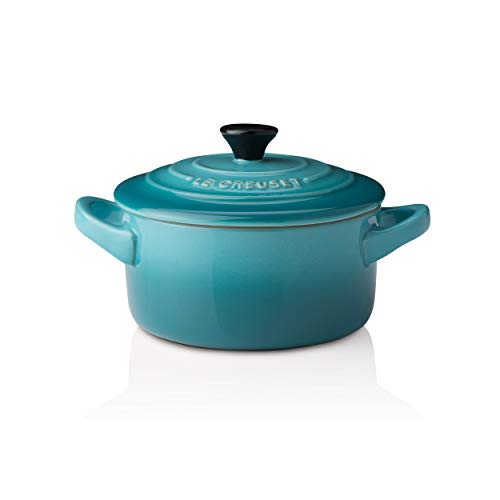 Le Creuset Mini cocotte, Redonda, 200 ml, 10 x 5 cm, Cerámica de gres, Azul Caribe