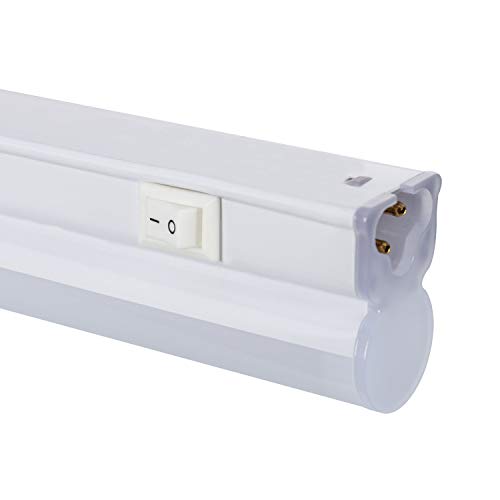 LEDKIA LIGHTING Regleta con Tubo LED T5 e Interruptor Integrado Batten 600mm 9W Blanco Cálido 2700K - 3200K