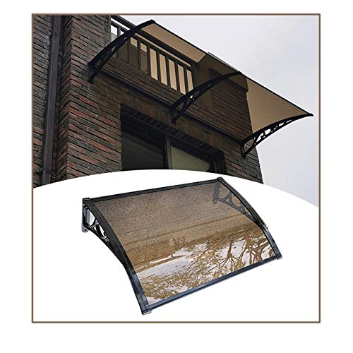 LIANGJUN Tejadillo De Protección Marquesina, Marrón Translúcido Policarbonato Patio Toldo, Lluvia Nieve Proteccion para Extensible Ventana Techumbre Cubrir, Tamaño Personalizado