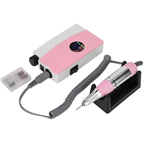 Lima eléctrica para taladro de uñas, pluma recargable portátil para taladro de manicura, máquina taladradora para uñas Máquina de manicura y pedicura de 25000 RPM(UE sin bolsa de cinturón)