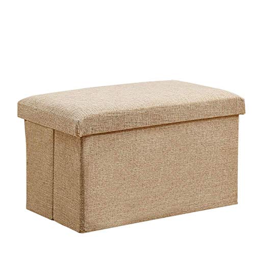 LXESWM Taburete De Almacenamiento Plegable Reposapiés Caja De Cofre De Almacenamiento Banco De Caja De Juguete Asiento Versátil Que Ahorra Espacio (Color : Beige)